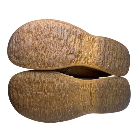 Vtg Y2K Report Tan Suede Fur Rubber Chunky Heel Ankle Boots Womens Sz 7.5 90s - Picture 5 of 16